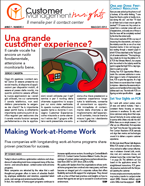 Maggio 2012 – Una grande customer experience? Maggio 2012 – Una grande customer experience?