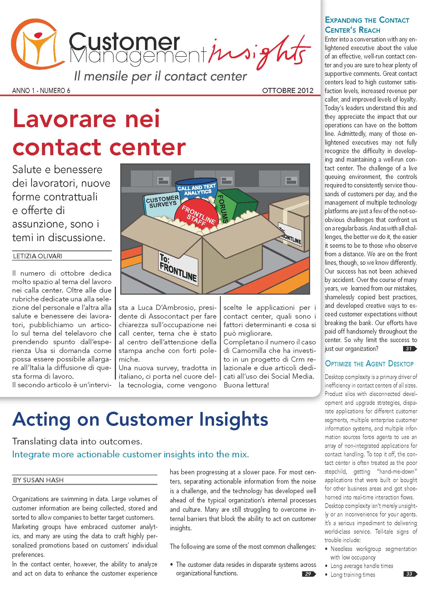 Ottobre 2012 – Lavorare nei call center