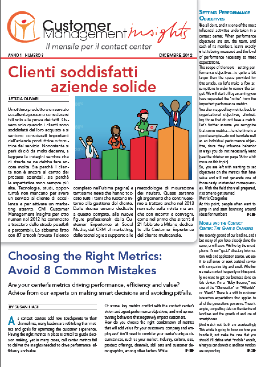 Dicembre 2012 – Clienti soddisfatti, aziende solide