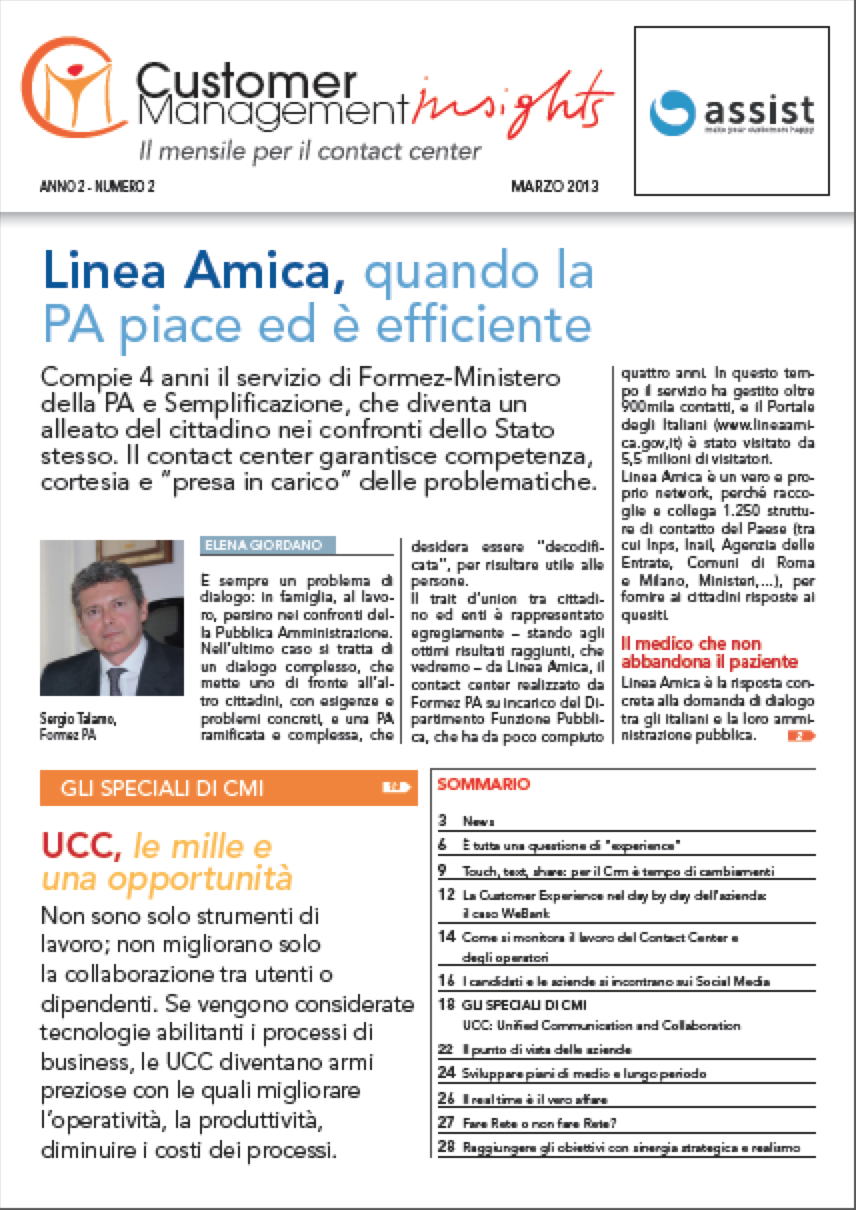 Marzo 2013 – Linea Amica quando la Pa piace