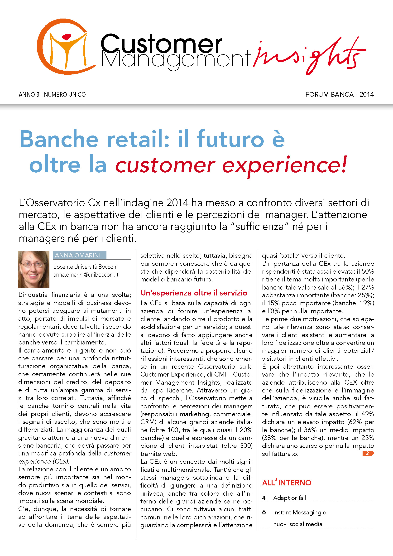 Banche retail: il futuro è oltre la customer experience