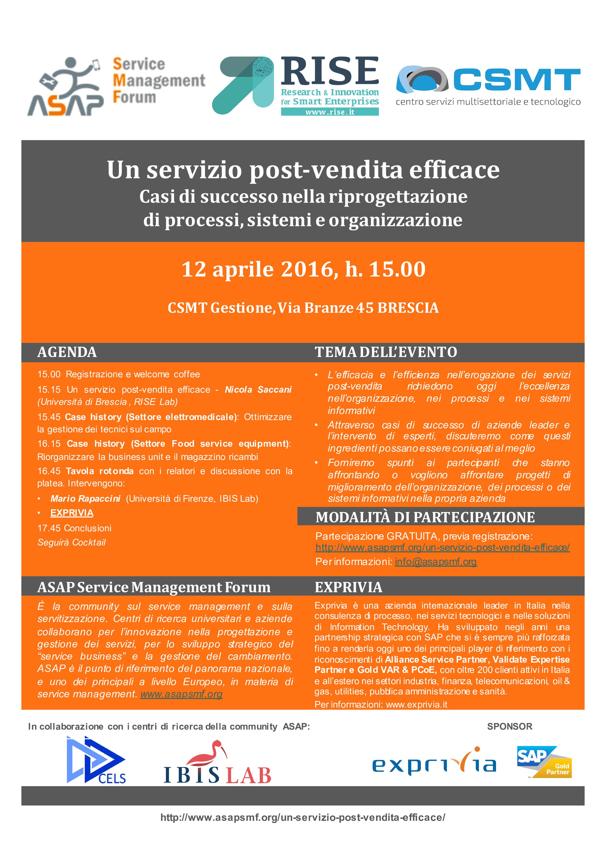 Workshop ASAP: un servizio post-vendita efficace