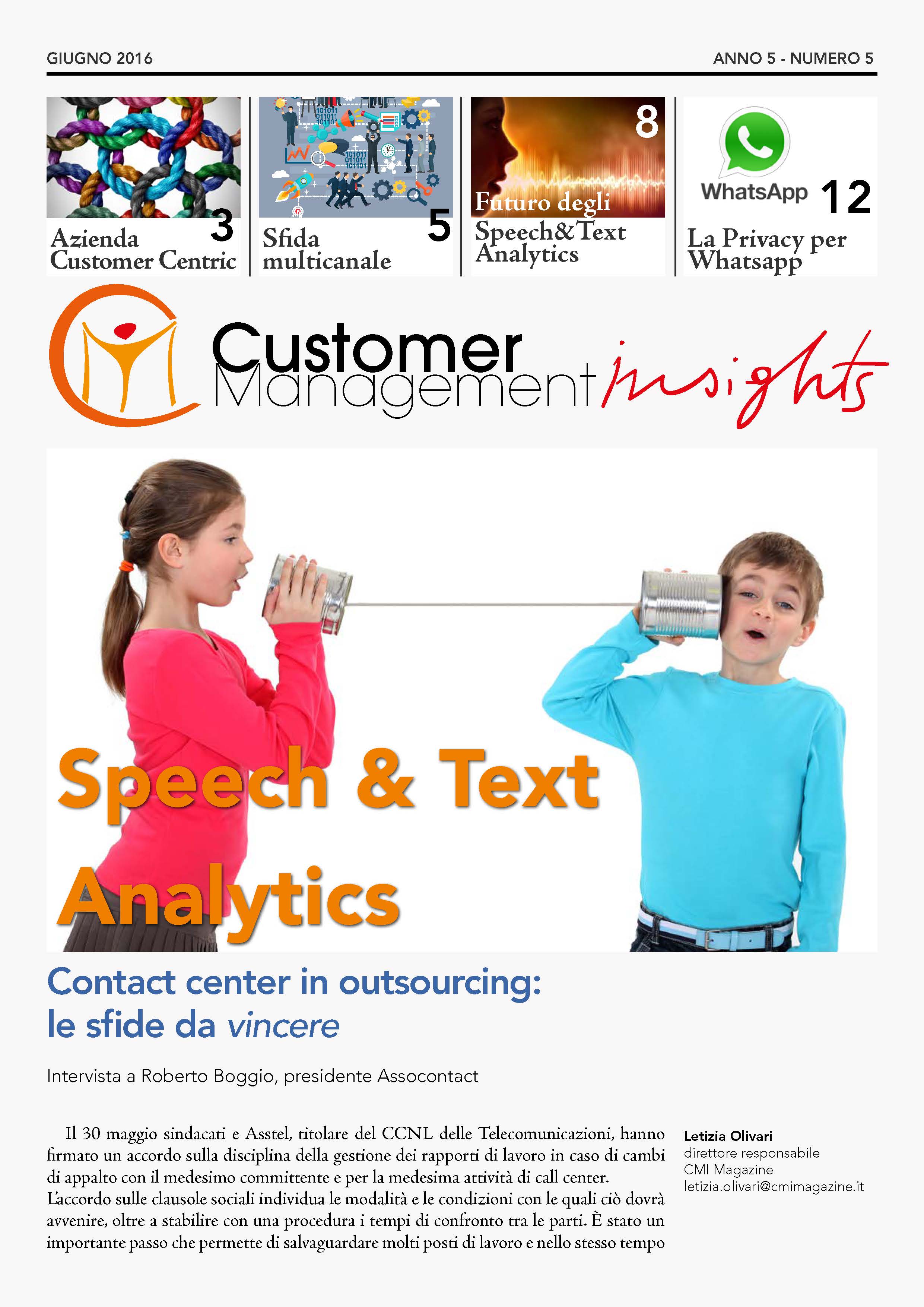 Speech & Text Analytics – CMI anno 5 n.5