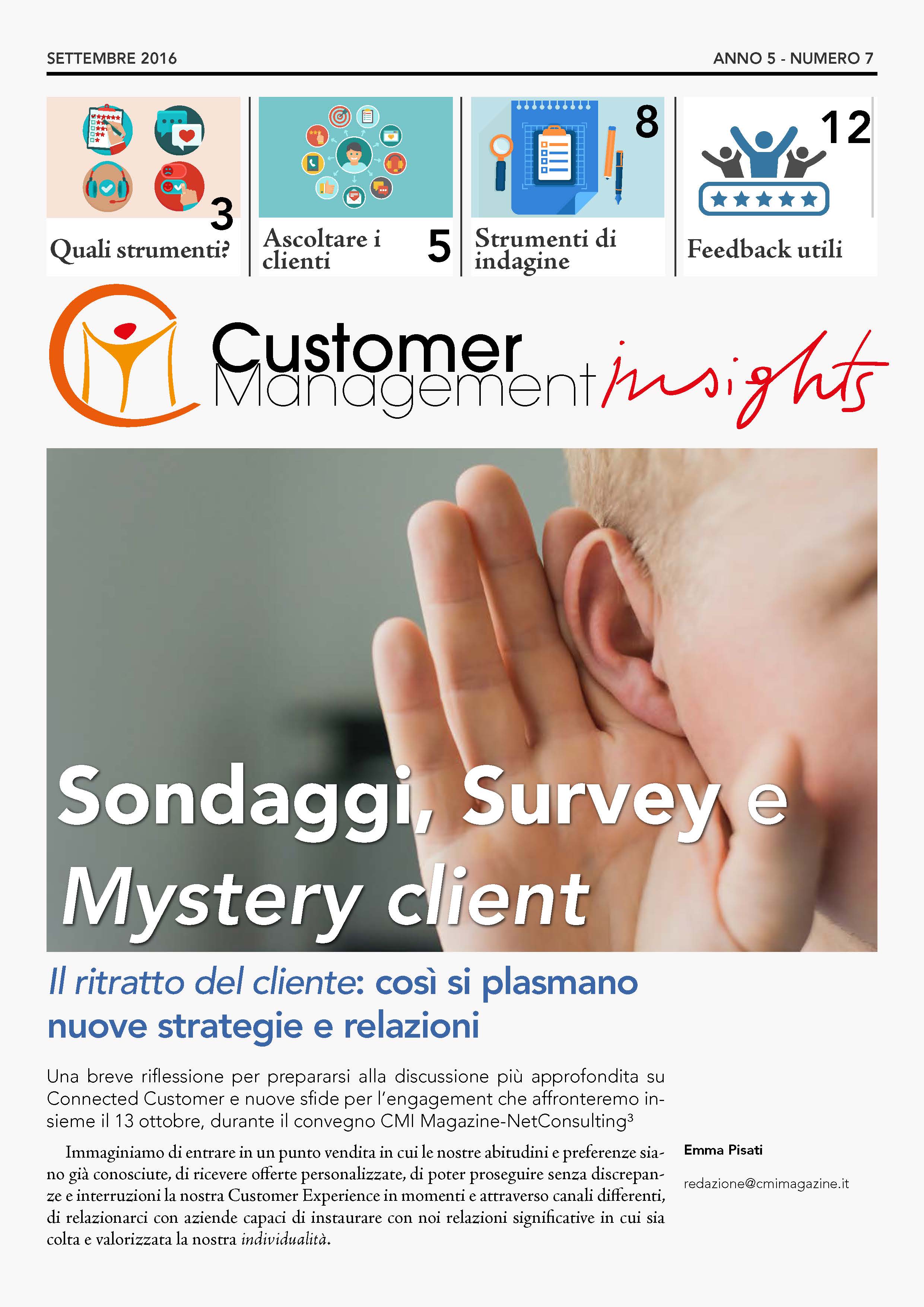 Sondaggi, Survey e Mystery Client – CMI anno 5 n. 7