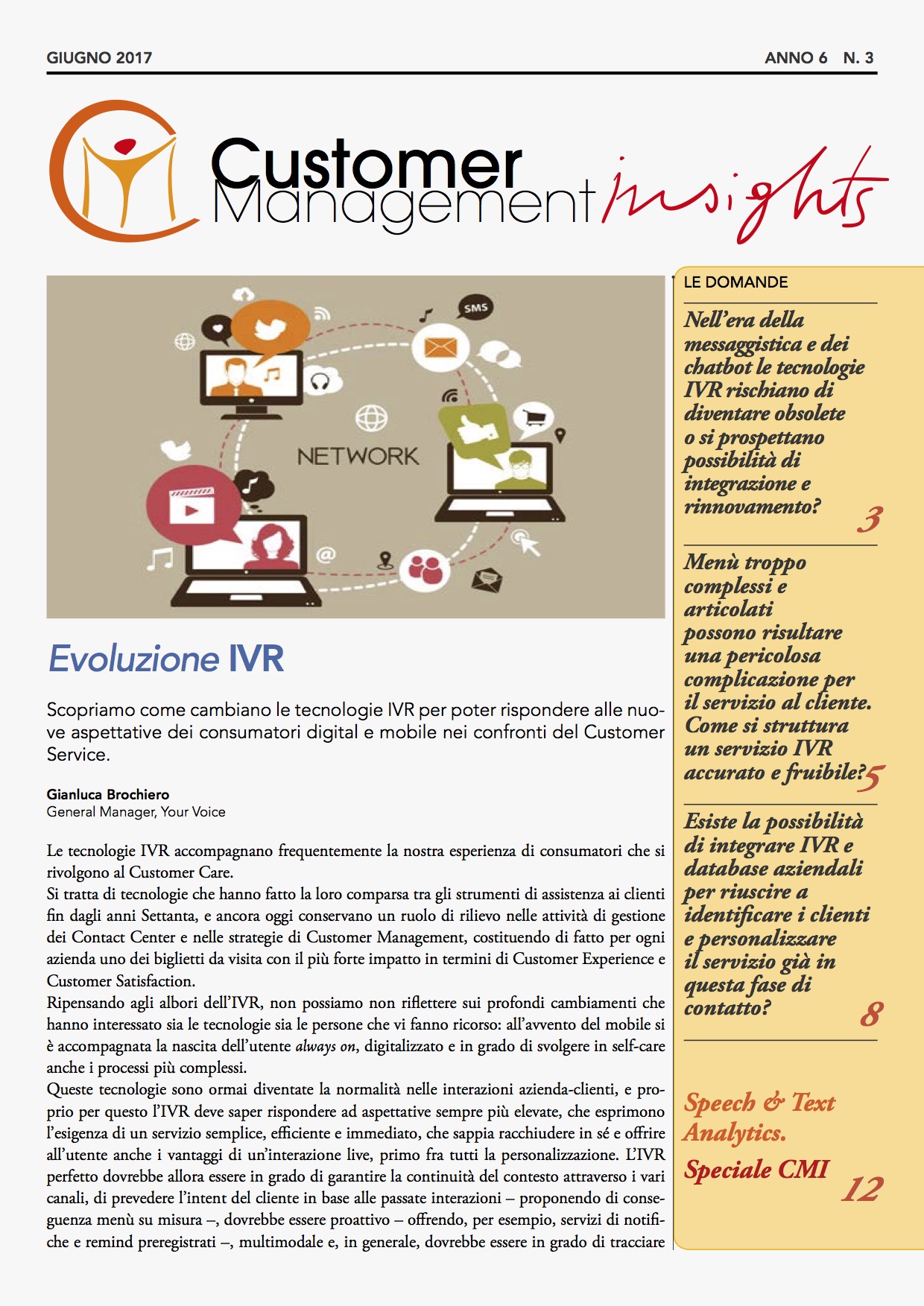 Doppio speciale: Evoluzione IVR e Speech & Text Analytics – CMI anno 6 n. 3