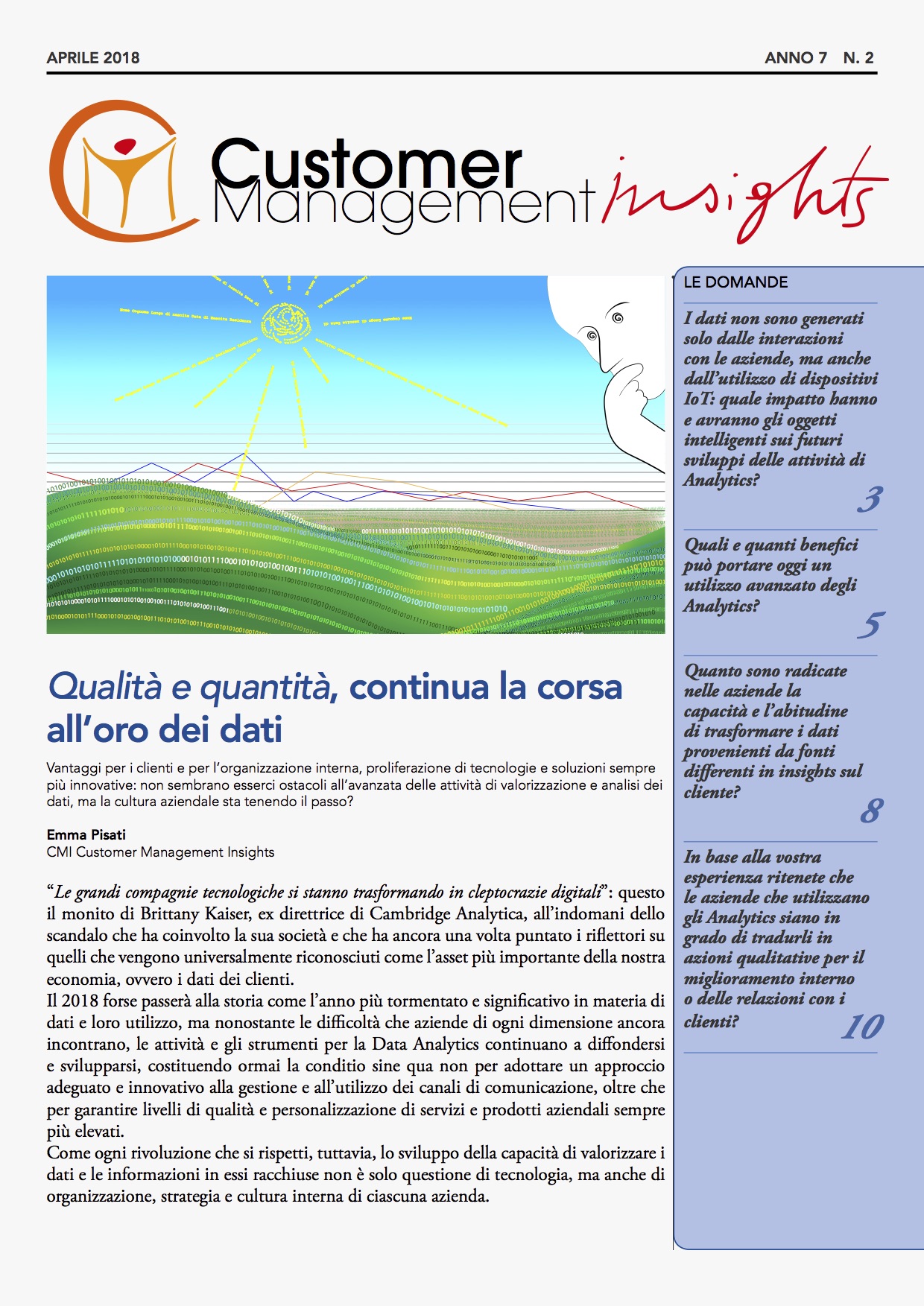 Analytics: come conoscere il cliente – CMI anno 7 n. 2