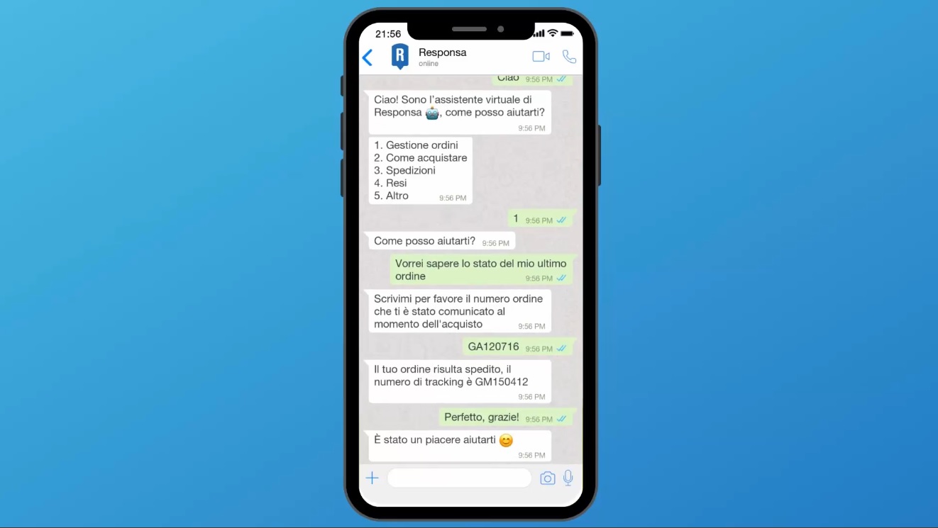 Quando il chatbot parla con i clienti su WhatsApp