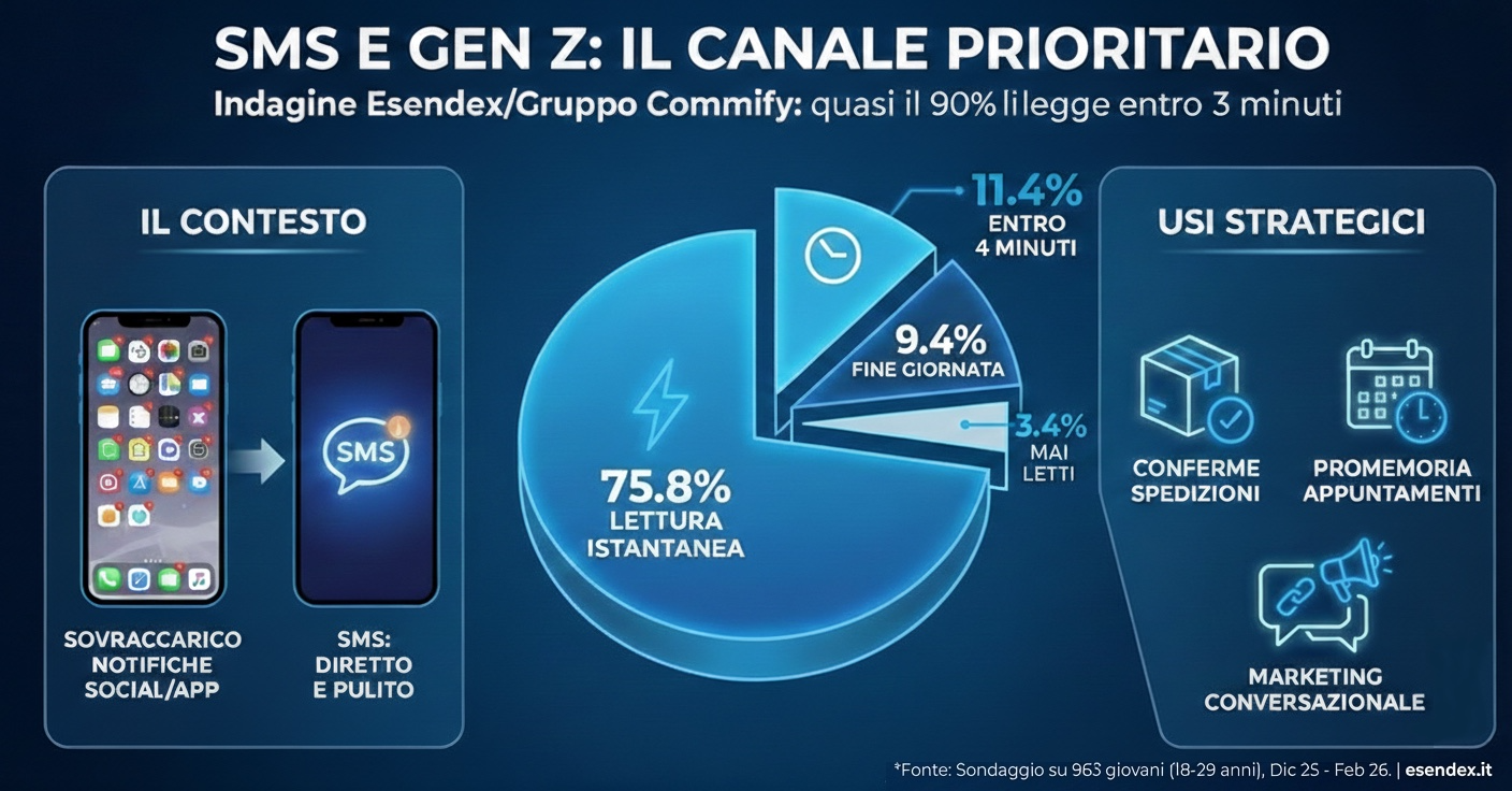 SMS e Gen Z: il 90% dei giovani legge i messaggi entro tre minuti SMS e Gen Z: il 90% dei giovani legge i messaggi entro tre minuti
